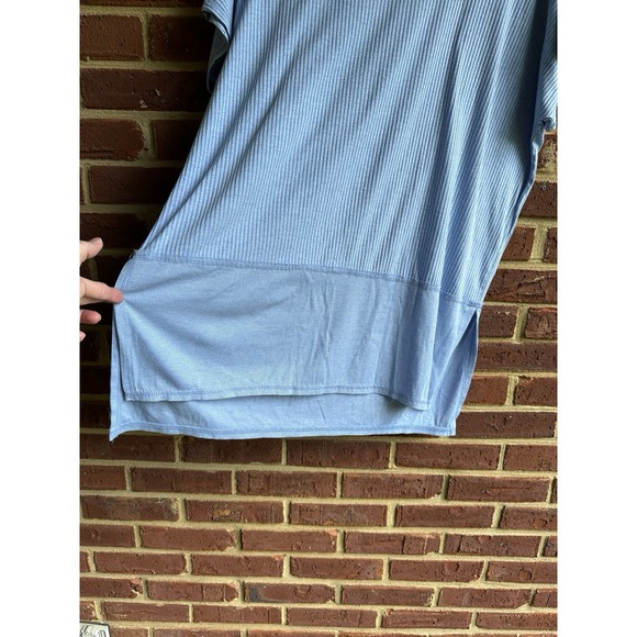 American Eagle Blue Oversized‎ Ribbed Hi-Low Tunic Tee Size Medium - Picture 2 of 11